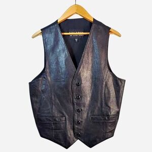 Vintage Men's Wilson's Leather Motorcycle‎ Cinch Gilet Jacket Y2K 90s l Medium